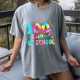 Tie Dye Happy 100th Day Of School Teacher Student 100 Days Women's Comfort Colors T-Shirt Gray Tie Dye Happy 100th Day Of School Teacher Student 100 Days Women's Comfort Colors T-Shirt Gray