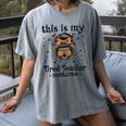 This Is My Tired Teacher Costume Skull Halloween Messy Bun Women's Comfort Colors T-Shirt Gray This Is My Tired Teacher Costume Skull Halloween Messy Bun Women's Comfort Colors T-Shirt Gray