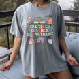 The Tired Teachers Department Retro Groovy Back To School Women's Comfort Colors T-Shirt Gray The Tired Teachers Department Retro Groovy Back To School Women's Comfort Colors T-Shirt Gray