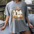 TK Boo Crew Preppy Halloween Floral Ghost TK Teacher Team TK Women's Comfort Colors T-Shirt Gray TK Boo Crew Preppy Halloween Floral Ghost TK Teacher Team TK Women's Comfort Colors T-Shirt Gray