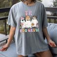 TK Boo Crew Retro Groovy Halloween Floral Ghost TK Teacher Women's Comfort Colors T-Shirt Gray TK Boo Crew Retro Groovy Halloween Floral Ghost TK Teacher Women's Comfort Colors T-Shirt Gray