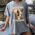 History Education Is Freedom African Map Black Teacher Women's Comfort Colors T-Shirt Gray