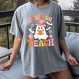 Trick Or Teach Cute Floral Ghost Teacher Halloween Costume Women's Comfort Colors T-Shirt Gray Trick Or Teach Cute Floral Ghost Teacher Halloween Costume Women's Comfort Colors T-Shirt Gray