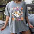 Trick Or Teach Groovy Teacher Halloween Retro Ghost Women's Comfort Colors T-Shirt Gray Trick Or Teach Groovy Teacher Halloween Retro Ghost Women's Comfort Colors T-Shirt Gray