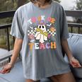 Trick Or Teach Groovy Teacher Halloween Retro Teacher Ghost Women's Comfort Colors T-Shirt Gray Trick Or Teach Groovy Teacher Halloween Retro Teacher Ghost Women's Comfort Colors T-Shirt Gray