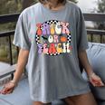 Trick Or Teach Retro Groovy Halloween Teacher Women's Comfort Colors T-Shirt Gray Trick Or Teach Retro Groovy Halloween Teacher Women's Comfort Colors T-Shirt Gray