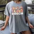 Trick Or Teach With Symbols Special Education Teacher Spooky Women's Comfort Colors T-Shirt Gray Trick Or Teach With Symbols Special Education Teacher Spooky Women's Comfort Colors T-Shirt Gray