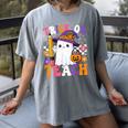 Trick Or Teach Teacher Pencil Ghost Halloween Teacher Women's Comfort Colors T-Shirt Gray Trick Or Teach Teacher Pencil Ghost Halloween Teacher Women's Comfort Colors T-Shirt Gray
