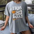 Trig Or Treat Shirt Halloween Math Teacher School College Men Women Kids Women's Comfort Colors T-Shirt Gray