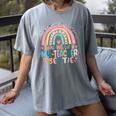Twinning With My Teacher Bestie Rainbow Matching Teachers Women's Comfort Colors T-Shirt Gray