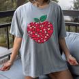 Valentines Day Teacher Hearts Apple Love Teach Women Men Women's Comfort Colors T-Shirt Gray