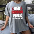 We Wear Red For Red Ribbon Week Awareness Mothers Teachers Women's Comfort Colors T-Shirt Gray We Wear Red For Red Ribbon Week Awareness Mothers Teachers Women's Comfort Colors T-Shirt Gray
