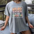 Weird Teachers Build Character Leopard Retro Teacher Women's Comfort Colors T-Shirt Gray Weird Teachers Build Character Leopard Retro Teacher Women's Comfort Colors T-Shirt Gray