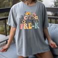 Wildflower Pre-K Preschool Team Floral Teacher Girls Women's Comfort Colors T-Shirt Gray