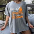 Will Trade Students For Candy Halloween Costume Teacher Women's Comfort Colors T-Shirt Gray