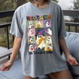 Women Halloween The Teacher Tour Ghosts Pencil Pumpkins Women's Comfort Colors T-Shirt Gray Women Halloween The Teacher Tour Ghosts Pencil Pumpkins Women's Comfort Colors T-Shirt Gray