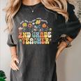 2nd Second Grade Teacher Appreciation Teaching Wildflowers Women's Comfort Colors T-Shirt Pepper