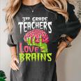 3rd Grade Teachers Love Brains Zombie Teacher Halloween Women's Comfort Colors T-Shirt Pepper