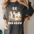 5K Boo Crew Halloween Teacher K5 Floral Ghost Trick Or Teach Women's Comfort Colors T-Shirt Pepper