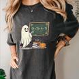 67 Teacher Halloween Ghost Six Seven Meme Math Joke Women's Comfort Colors T-Shirt Pepper