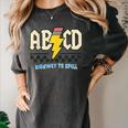 ABCD Highway To Spell Pencil Teacher & Student Font Me Women's Comfort Colors T-Shirt Pepper