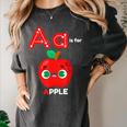 A Is For Apple Pre-K Kindergarten Teacher Student Women's Comfort Colors T-Shirt Pepper