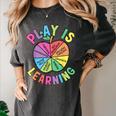 Apple Retro Play Is Learning Kindergarten Teacher Daycare Women's Comfort Colors T-Shirt Pepper