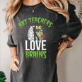 Art Teachers Love Brains Shirt Halloween Zombie Teaching Tee Men Women Kids Women's Comfort Colors T-Shirt Pepper