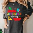 Attendance Matters Teacher Apple For Back To School Women's Comfort Colors T-Shirt Pepper Attendance Matters Teacher Apple For Back To School Women's Comfort Colors T-Shirt Pepper