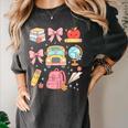 Back To School Coquette Teacher Women Girl Kindergarten PreK Women's Comfort Colors T-Shirt Pepper Back To School Coquette Teacher Women Girl Kindergarten PreK Women's Comfort Colors T-Shirt Pepper