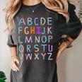 Back To School Kindergarten Alphabet ABC Teacher Women Kids Women's Comfort Colors T-Shirt Pepper Back To School Kindergarten Alphabet ABC Teacher Women Kids Women's Comfort Colors T-Shirt Pepper