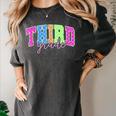 Back To School Neon Checkered Third Grade Colorful Teacher Women's Comfort Colors T-Shirt Pepper