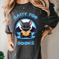 Batty About Books Lover Teacher Librarian Bookish Halloween For Men Women Kids Women's Comfort Colors T-Shirt Pepper