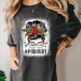 Bleached Teacher Para Life Paraprofessional Cute Messy Bun For Men Women Girls Kids Women's Comfort Colors T-Shirt Pepper