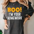 Boo I'm Your Homework Halloween Teacher Costume Women's Comfort Colors T-Shirt Pepper Boo I'm Your Homework Halloween Teacher Costume Women's Comfort Colors T-Shirt Pepper