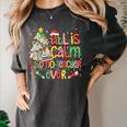 Book Tree All Is Calm Said No Teacher Ever Christmas Women's Comfort Colors T-Shirt Pepper Book Tree All Is Calm Said No Teacher Ever Christmas Women's Comfort Colors T-Shirt Pepper