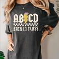 Boys Girls Teachers Rock Back To School ABCD Back In Class Women's Comfort Colors T-Shirt Pepper