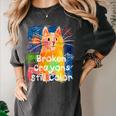 Broken Crayons Still Color Cat Teacher Women's Comfort Colors T-Shirt Pepper Broken Crayons Still Color Cat Teacher Women's Comfort Colors T-Shirt Pepper