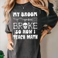 My Broom Broke So Now I Teach Math Halloween Teacher Costume For Men Women Women's Comfort Colors T-Shirt Pepper