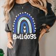 Bulldogs School Mascot Rainbow Teacher Lover Women's Comfort Colors T-Shirt Pepper