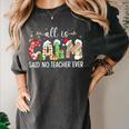 All Is Calm Said No Teacher Ever Teacher Christmas Women's Comfort Colors T-Shirt Pepper