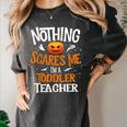 You Cannot Scare Me I'm An Toddler Teacher Halloween Men Women Kids Women's Comfort Colors T-Shirt Pepper