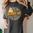 You Can't Scare Me I Teach 4th Grade Teacher Halloween Ghost Women's Comfort Colors T-Shirt Pepper