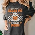 You Can't Scare Me I Teach Music Retro Teacher Halloween Women's Comfort Colors T-Shirt Pepper