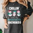 Chillin' With My Preschool Snowmies Teacher Christmas Men Women Kids Women's Comfort Colors T-Shirt Pepper