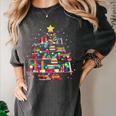 Christmas Library Tree Love Reading Books Nerd Teacher Women's Comfort Colors T-Shirt Pepper Christmas Library Tree Love Reading Books Nerd Teacher Women's Comfort Colors T-Shirt Pepper