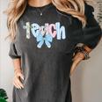 Coquette Bow Teach Teacher Happy First Day Back To School Women's Comfort Colors T-Shirt Pepper Coquette Bow Teach Teacher Happy First Day Back To School Women's Comfort Colors T-Shirt Pepper