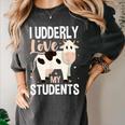 Cow Teacher Lover Women's Comfort Colors T-Shirt Pepper