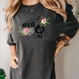 Cut Music Teacher Shirt With a Piano Keys Notes And Flowers Women's Comfort Colors T-Shirt Pepper
