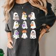 Cute Ghost Reading Books Teacher Halloween Reading Men Women Kids Women's Comfort Colors T-Shirt Pepper
